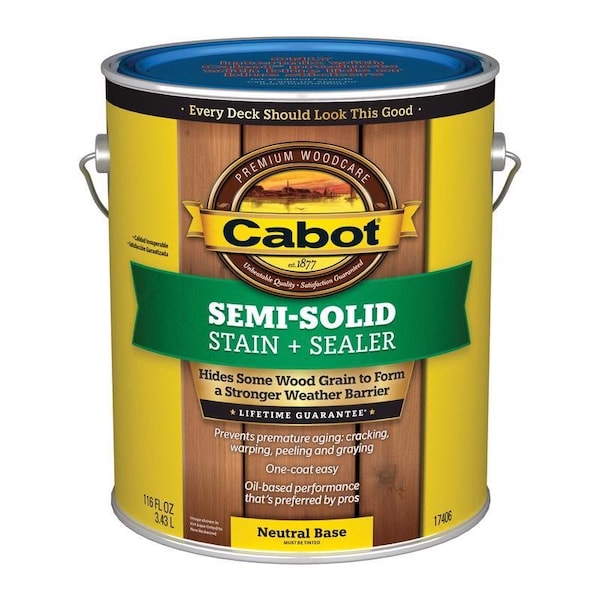Cabot Cabot Semi-Solid Low VOC Semi-Solid Tintable Neutral Base Oil-Based Deck and Siding Stain 1 gal 140.0017406.007 - main